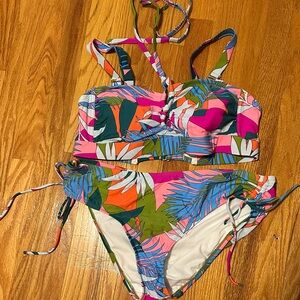 Xhilaration Multicolor Tropical Bikini Set